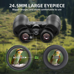 BOSSDUN binoculars waterproof and fogproof for rain, humidity, and outdoor adventures.