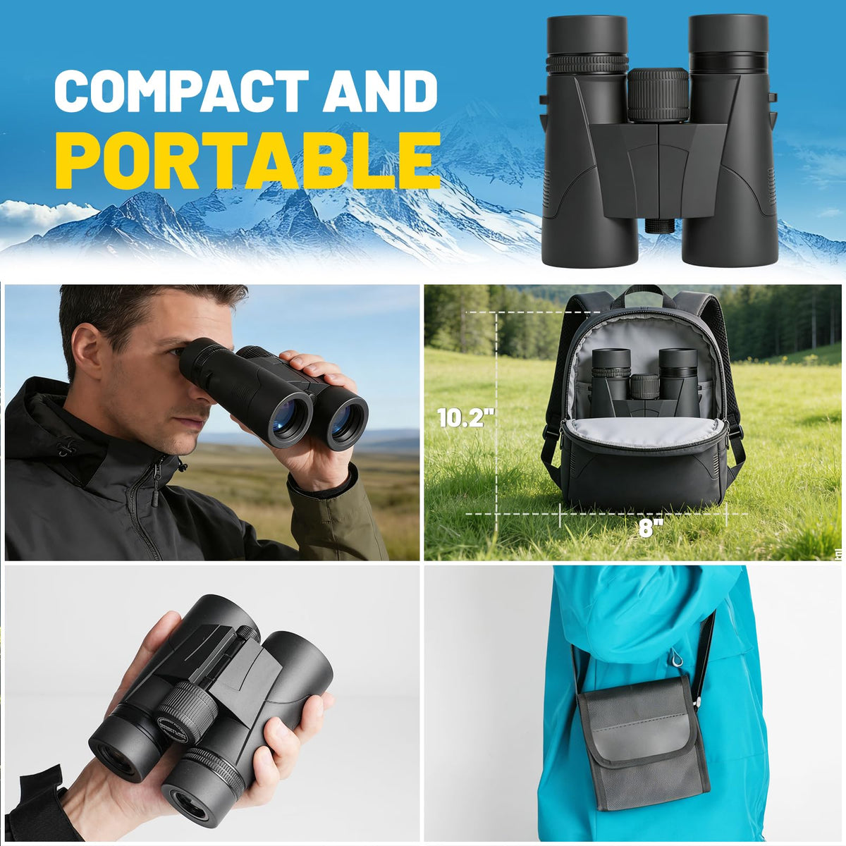 BOSTRON 8x32 binoculars adjustable eyecups for glasses wearers