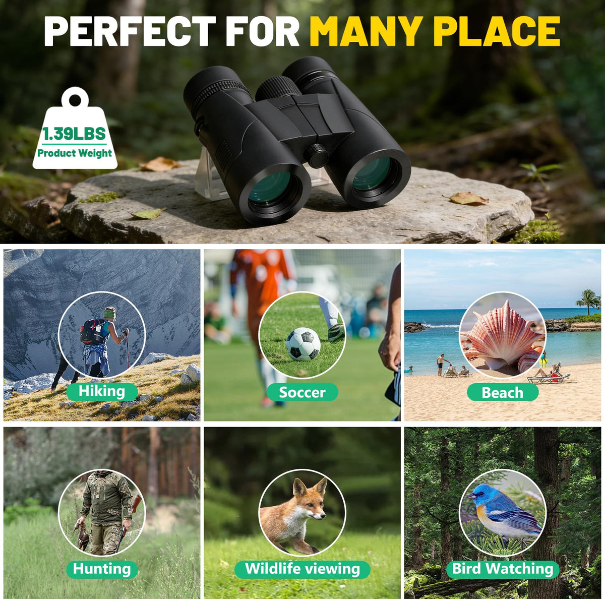 BOSTRON 8x32 binoculars rugged rubber armor for outdoor use