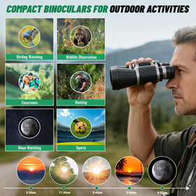 BOSTRON binoculars in hand while birdwatching showing stable clear view