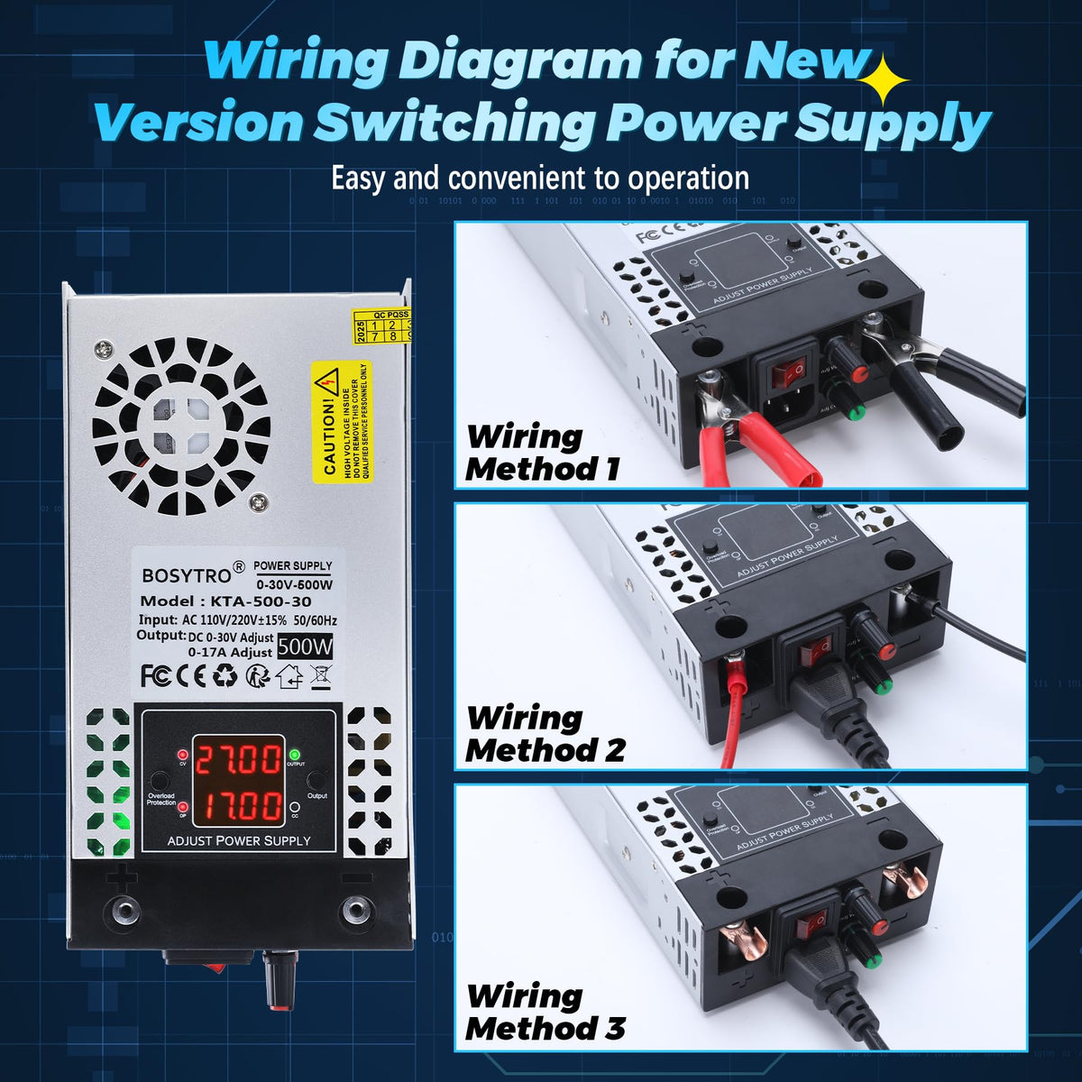 BOSYTRO aluminum shell power supply with cooling design maintains safe temperatures.