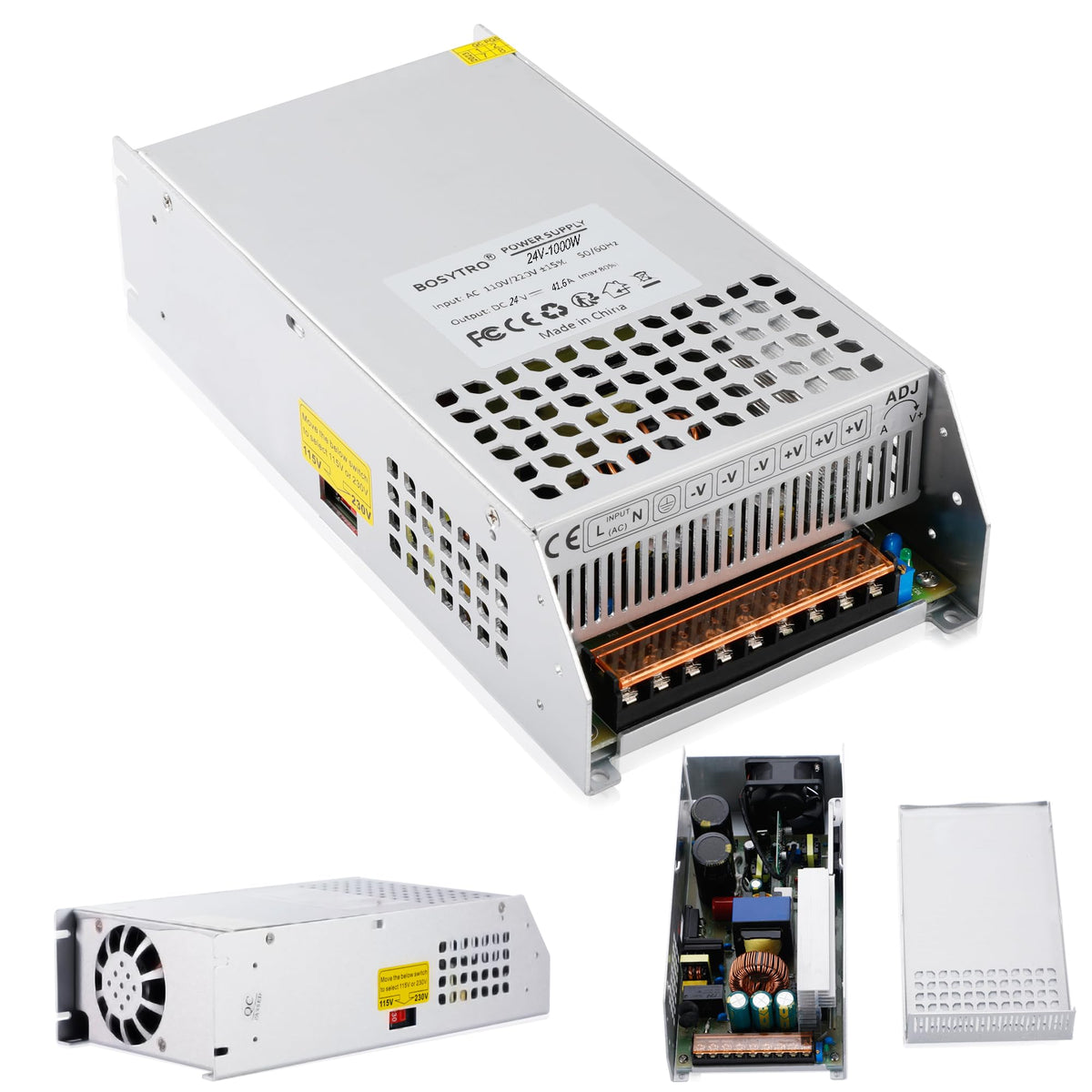 BOSYTRO front panel showing connectors and stable 24V output benefit