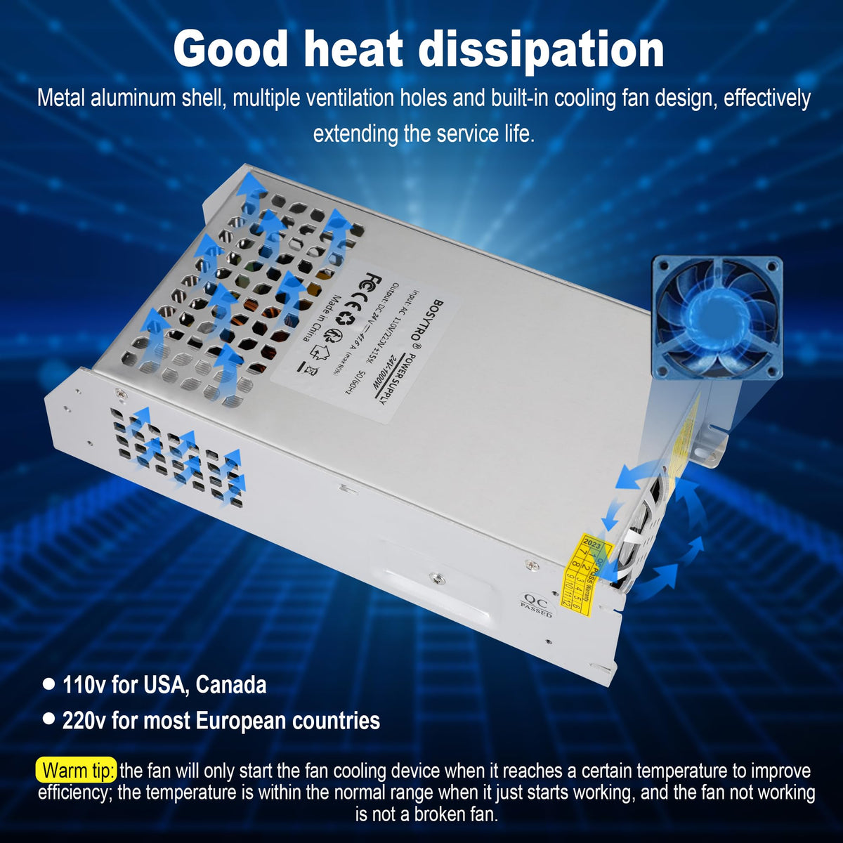 BOSYTRO aluminium housing vents for improved heat dissipation benefit