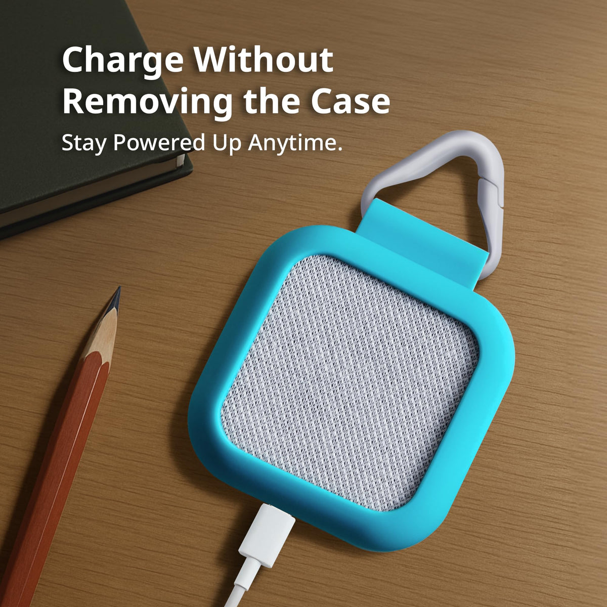 BoT Talk mint silicone cover charging without removing the case.