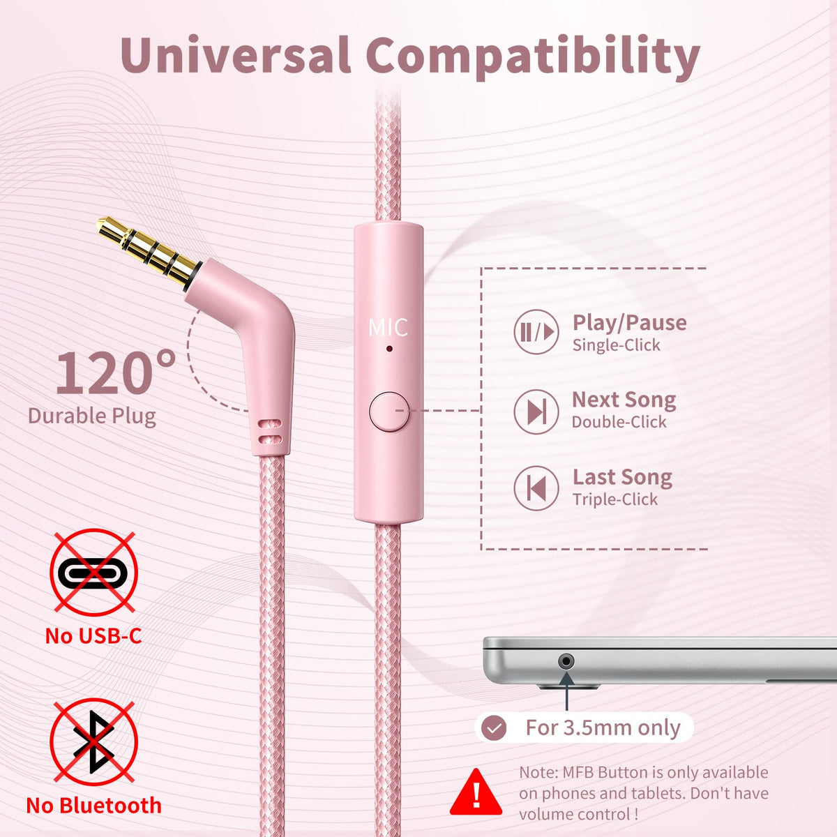 Botesty Sound 3.5mm jack compatibility suits tablets, laptops, and MP3 players.