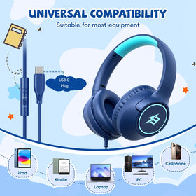 Botesty Sound 40mm drivers deliver clear audio for study, videos, and games.