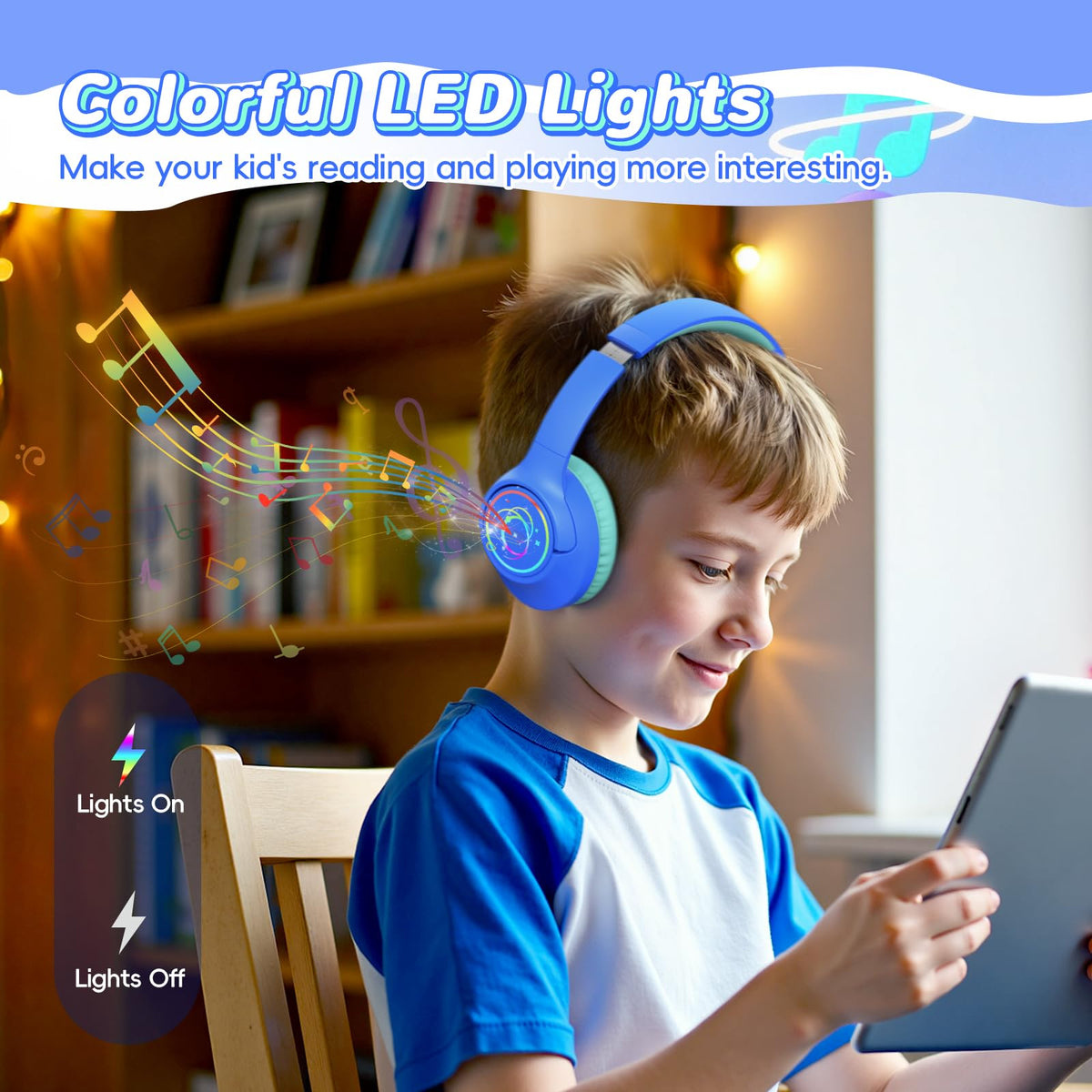 Botesty Sound kids headphones charging via USB-C for fast top-ups.