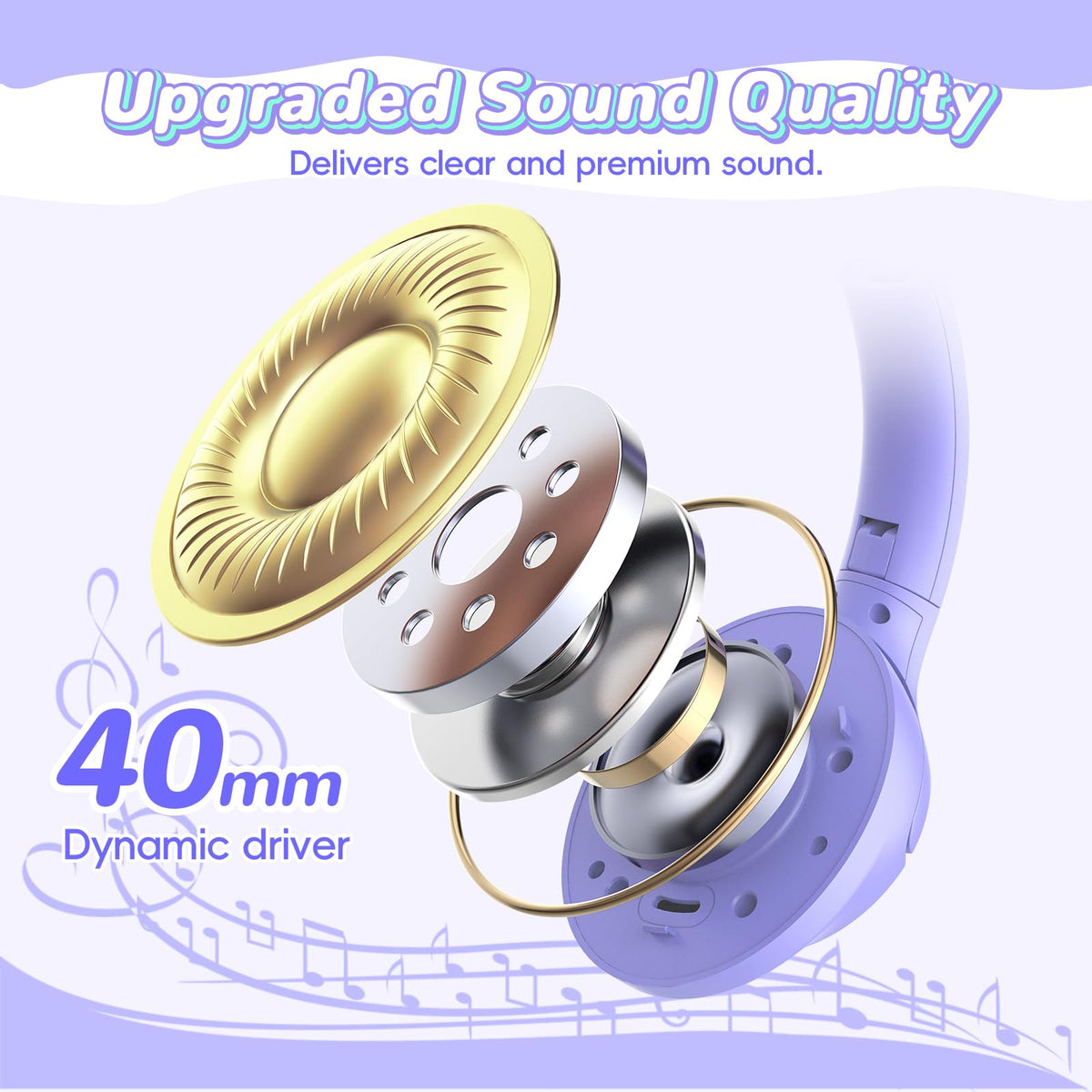 Botesty Sound Kids Headphones featuring Bluetooth 5.4 and a built-in microphone