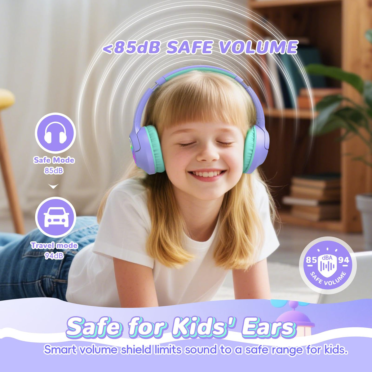 Botesty Sound Kids Headphones with BPA-free durable construction for everyday use