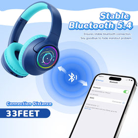 Botesty Sound navy blue headphones with built-in mic for calls