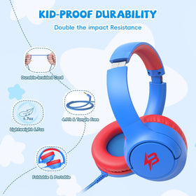 Botesty Sound Kids Headphones with rugged nylon braided cord for daily wear.