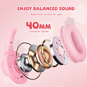 Botesty Sound pink headphones in classroom setting for learning