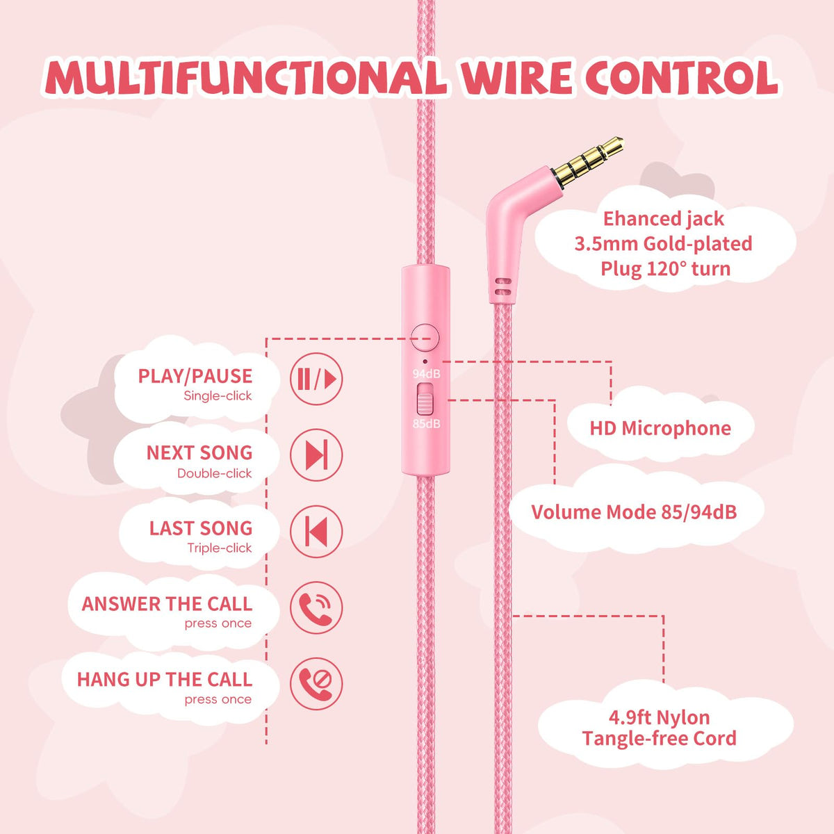 Botesty Sound pink nylon braided cord close-up showing durability