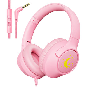 Botesty Sound pink kids headphones side view for comfortable listening