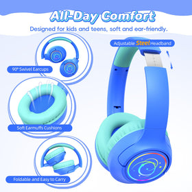 Botesty Sound kids headphones using Bluetooth 5.4 with built-in microphone.