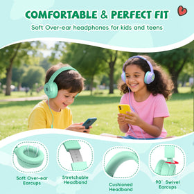 Botesty Sound kids headphones 85/94dB volume limit for safe listening during study or travel