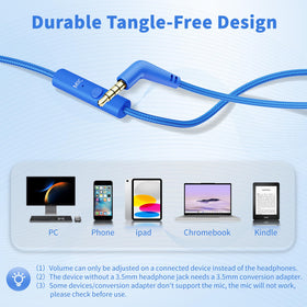 Botesty Sound wired headphones 3-5mm jack compatibility with most devices.
