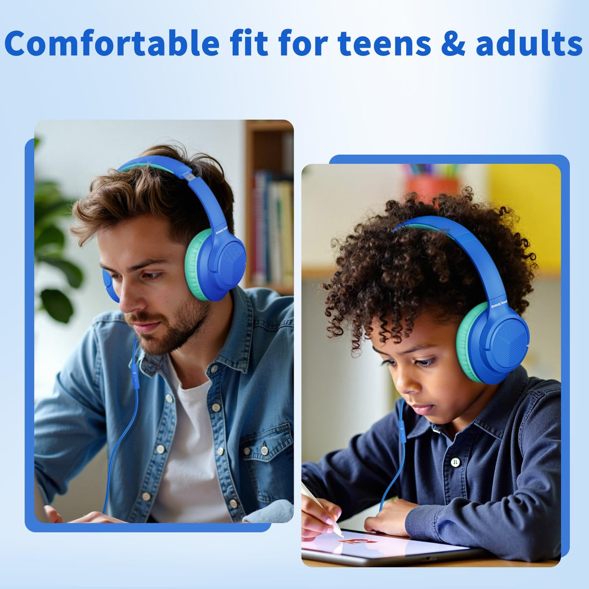 Botesty Sound wired headphones folded compact for easy travel and storage.