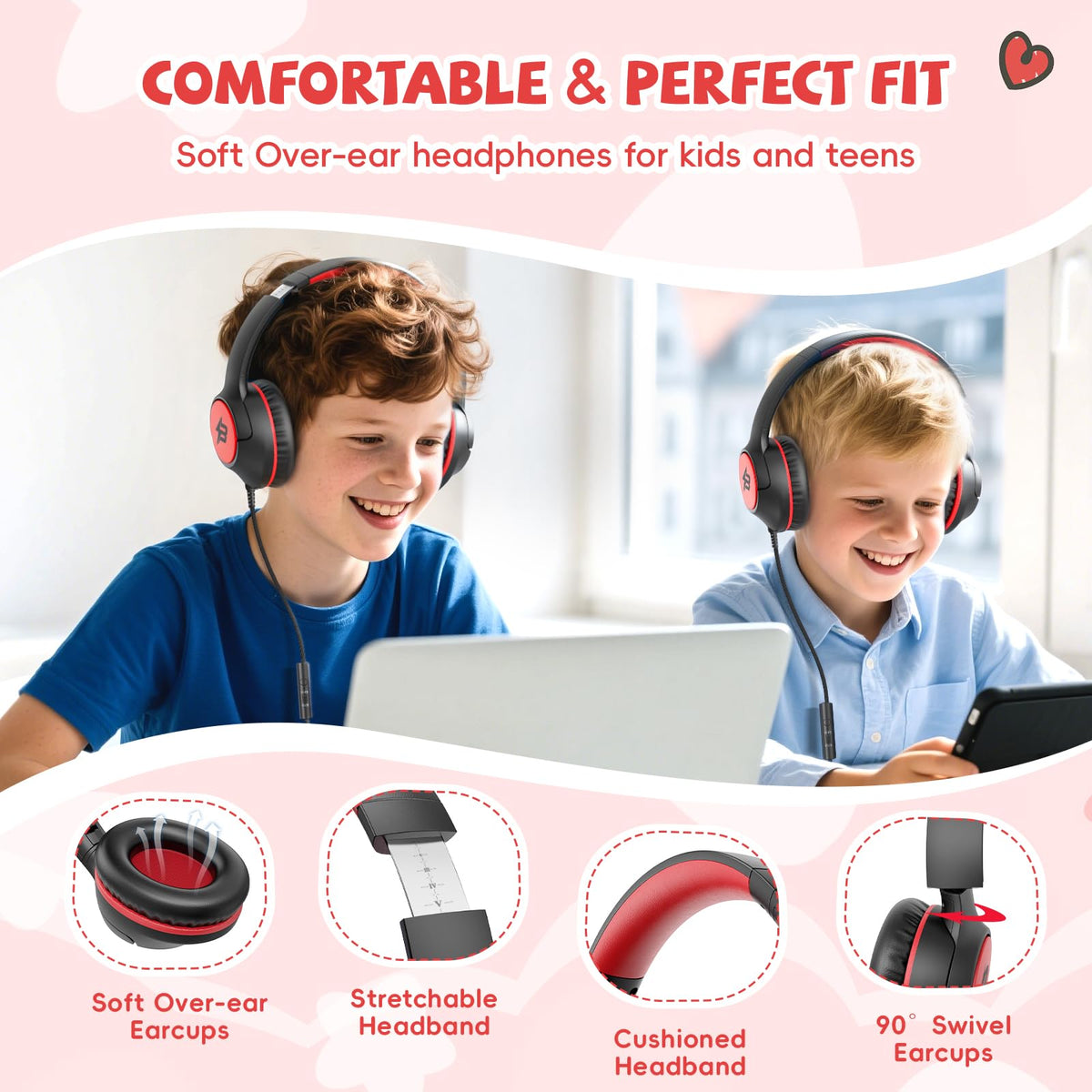 Botesty Sound headphones foldable design for compact travel storage.