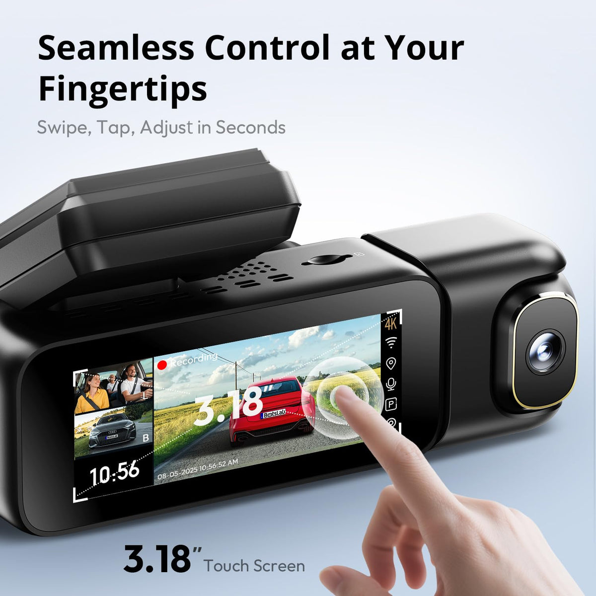 BOTSLAB 3-18-inch touchscreen interface for quick in-car control