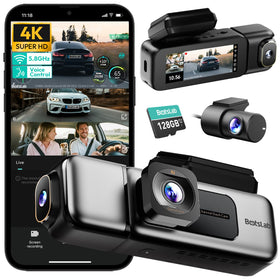 BOTSLAB 4K front-side-rear dashcam captures license plates clearly, even at night.