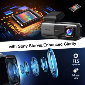 BOTSLAB dashcam 360 rear-swivel provides full interior and road view.