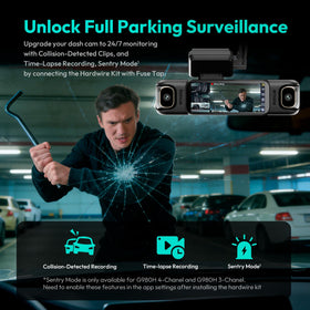 BOTSLAB G980H dashcam protective cable during installation for clean wiring