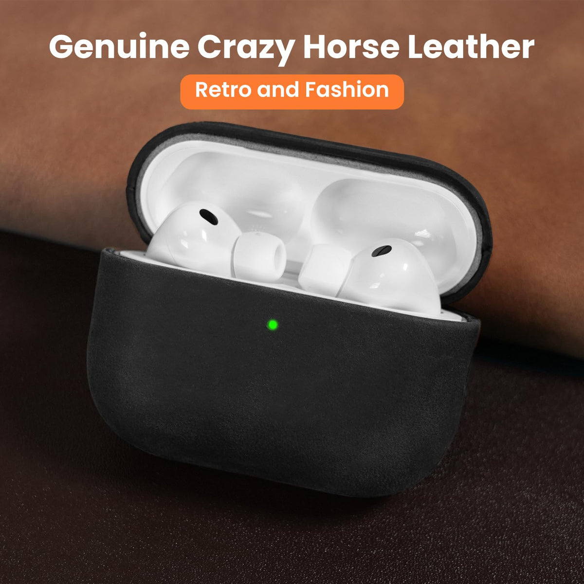 Bouixel leather closeup showing Crazy Horse texture and durable vintage finish