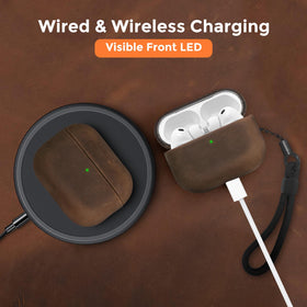 Bouixel case with front LED visible while charging for easy status checks