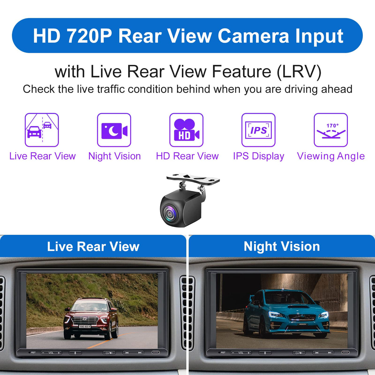 Bouwoima front and rear cameras allow flexible video input and parking views.