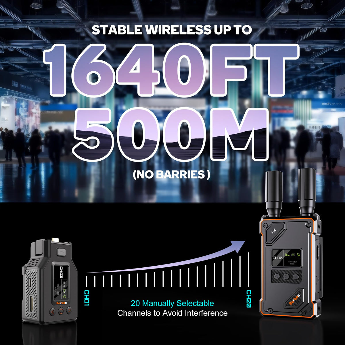 BovBox Pocket3 reaches 1640 ft range with ultra-low latency.