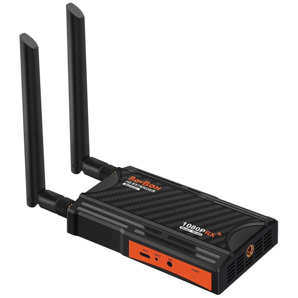BovBox Wireless HDMI Receiver front view for easy home entertainment setup.