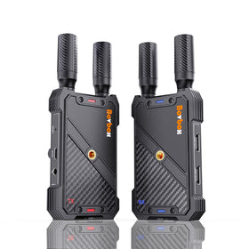 BovBox wireless HDMI transmitter with 1312ft range shown for open-space setups.