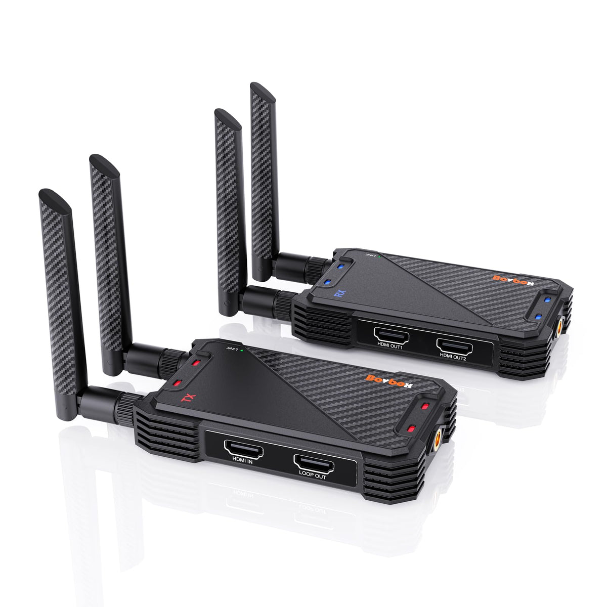 BovBox wireless HDMI transmitter setup for quick plug-and-play streaming.