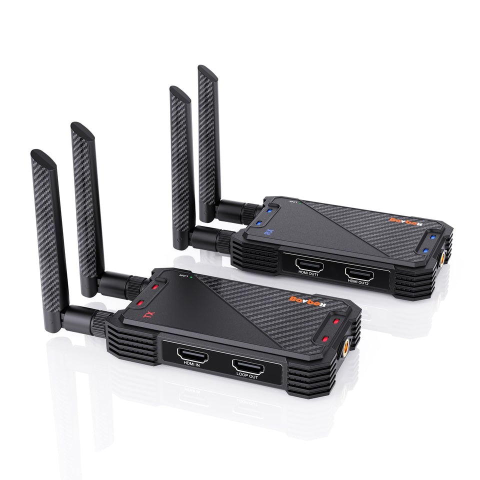 BovBox wireless HDMI transmitter setup for quick plug-and-play streaming.
