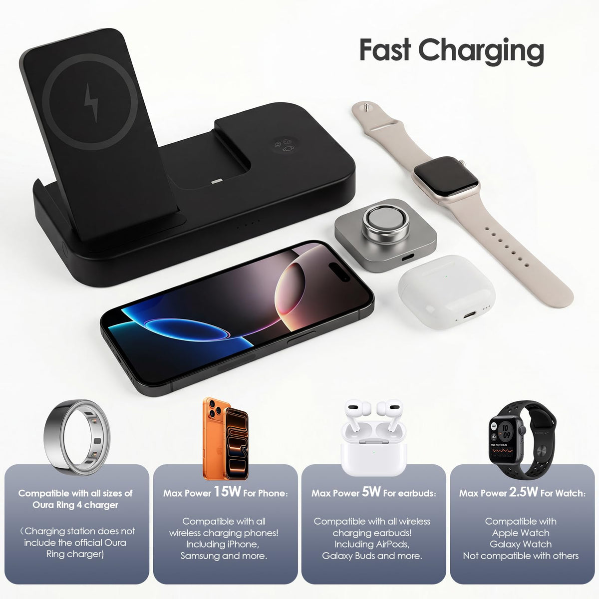 BOVIPO 4-in-1 charger side view showing cable management for a clutter-free workspace.
