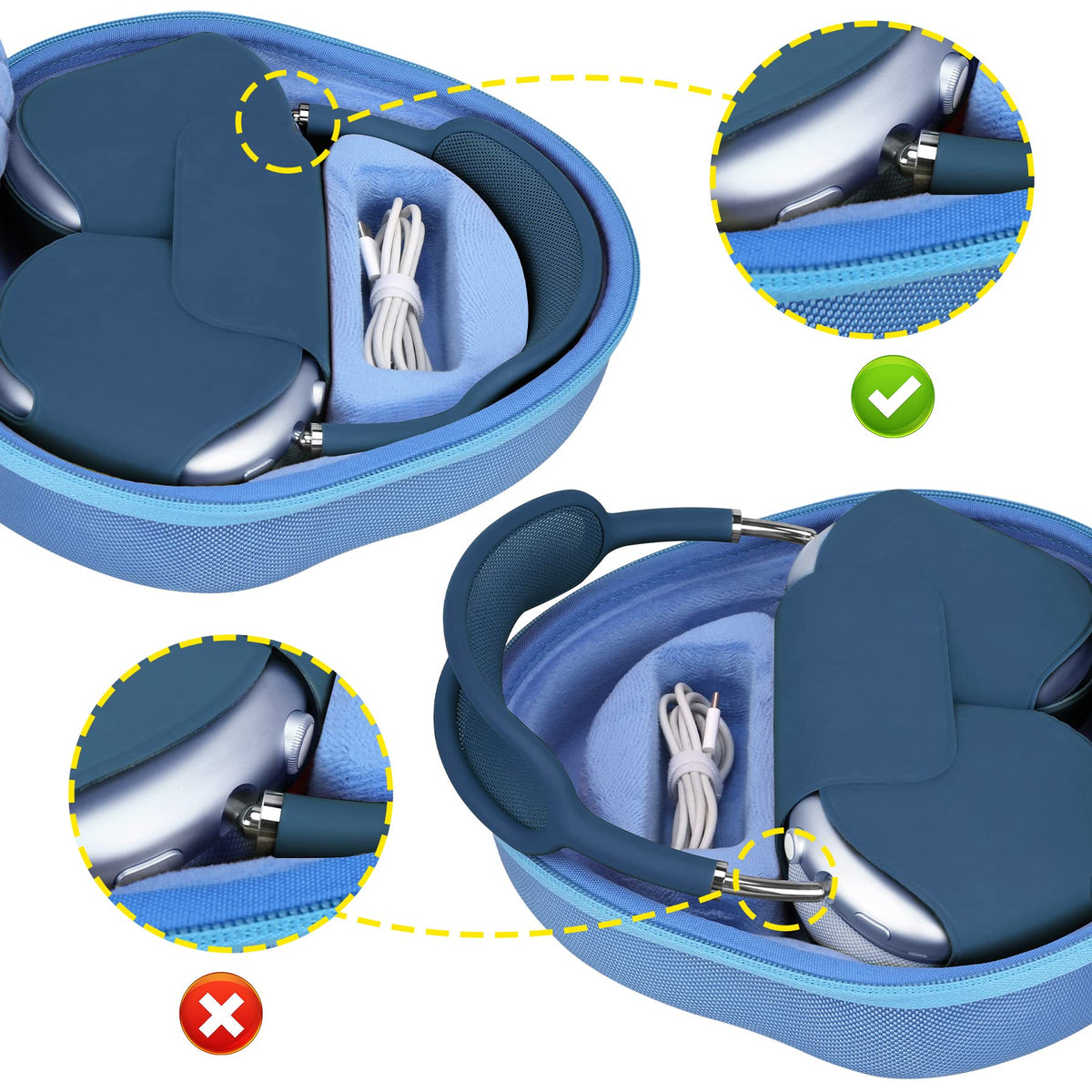 Interior 1:1 groove ensures a perfect fit for AirPods Max 2