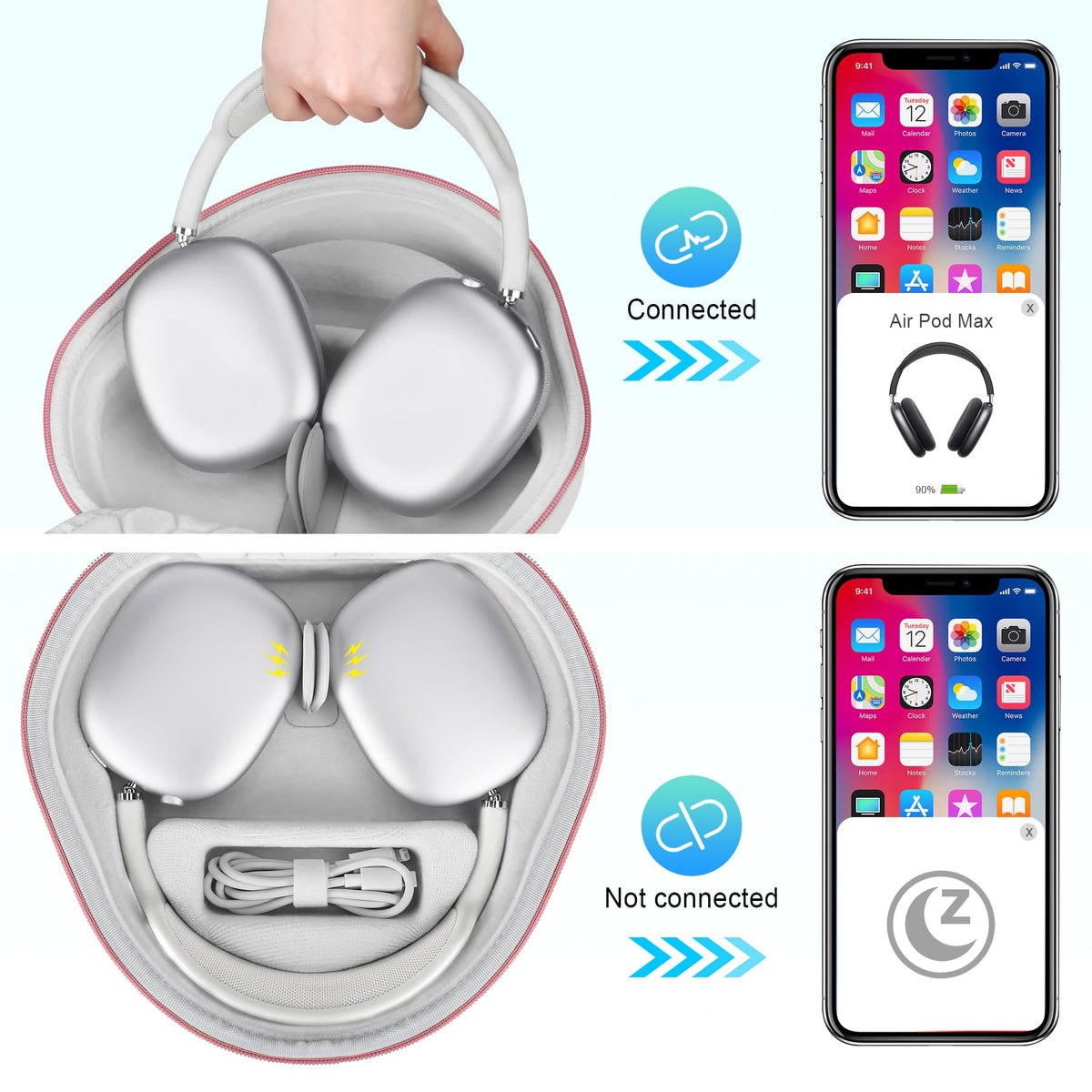 BOVKE 1:1 molded interior keeps AirPods Max 2 secure and protected
