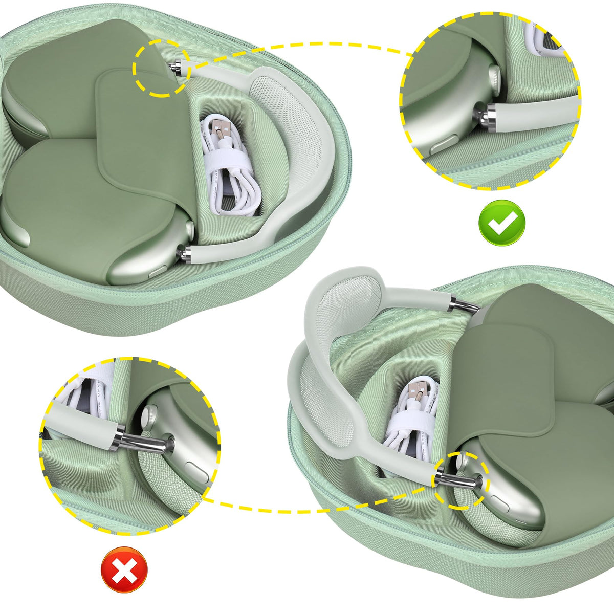 BOVKE velvet lining cushions AirPods Max from bumps