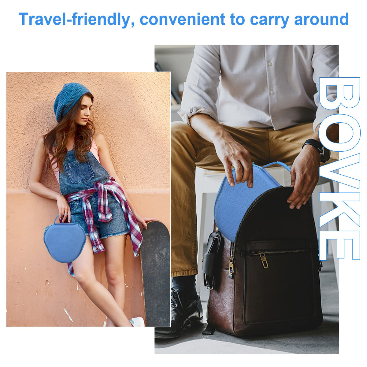 Travel-friendly BOVKE case for AirPods Max 2 with organized storage