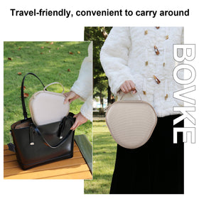 BOVKE AirPods Max 2 case in hand with backpack for portability