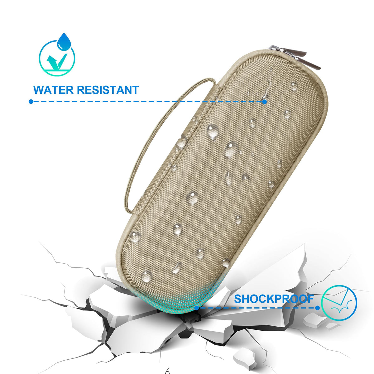 BOVKE Beats Pill carrying case compact size fits in backpacks easily.