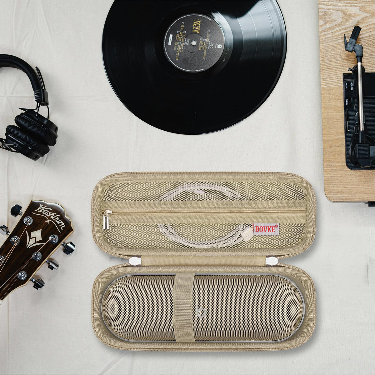 BOVKE Beats Pill carrying case semi-waterproof and dust-free protection.