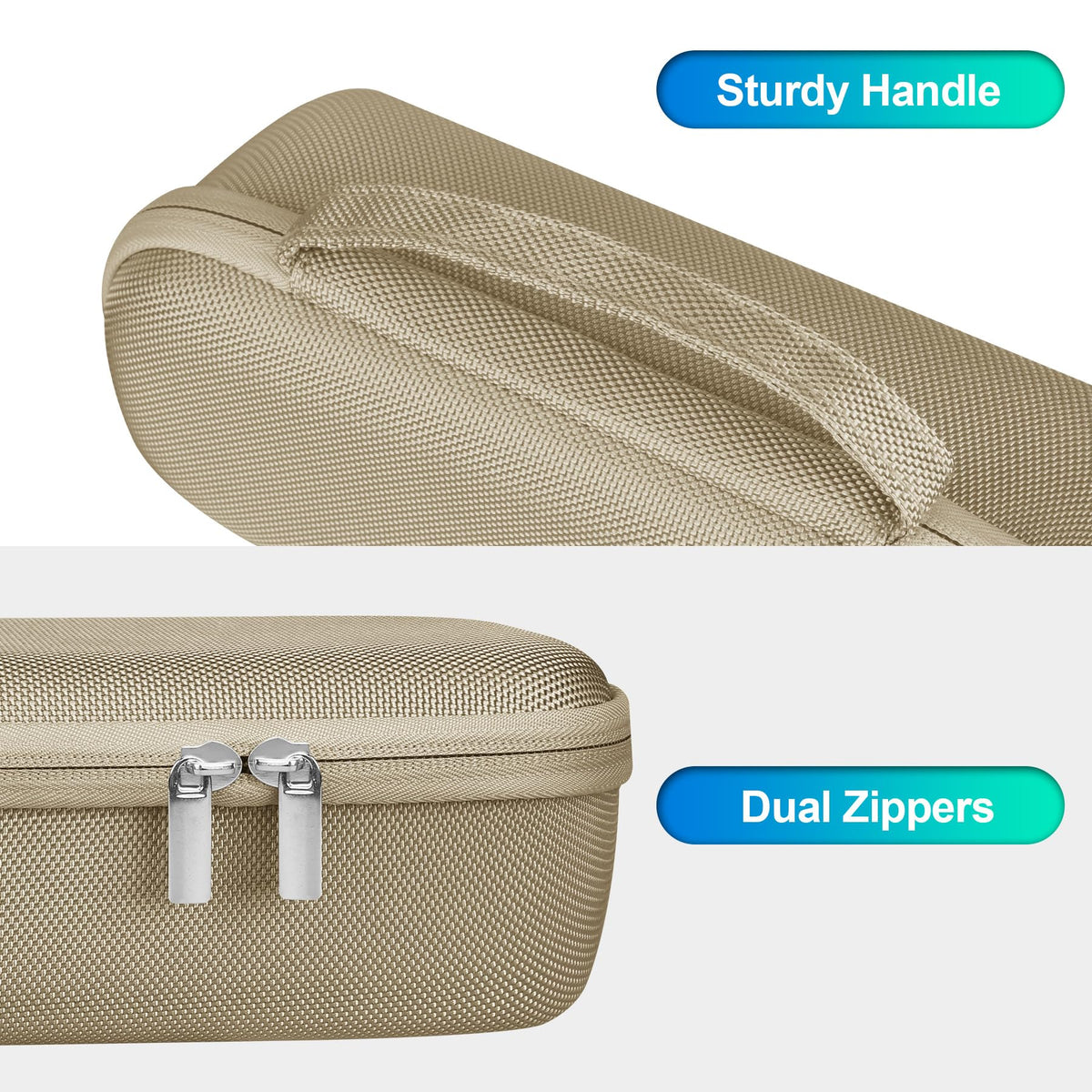 BOVKE Beats Pill carrying case elastic strap secures the speaker during travel.