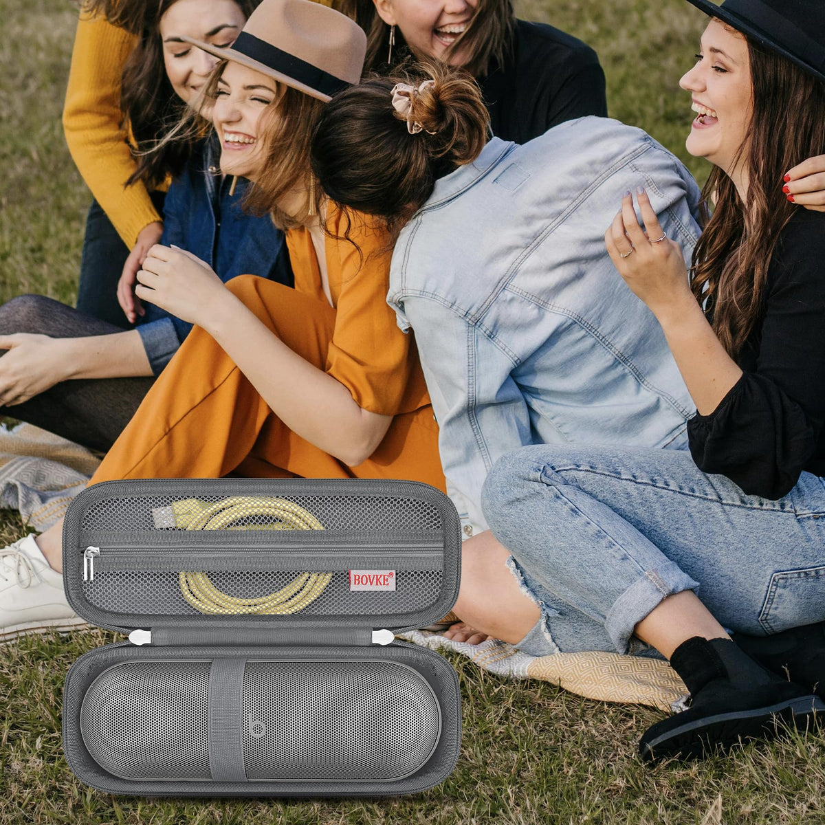 BOVKE Beats Pill case compact, portable handle for easy carrying