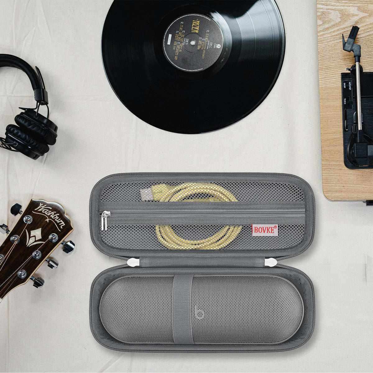 BOVKE Beats Pill case travel-friendly gray design for daily use