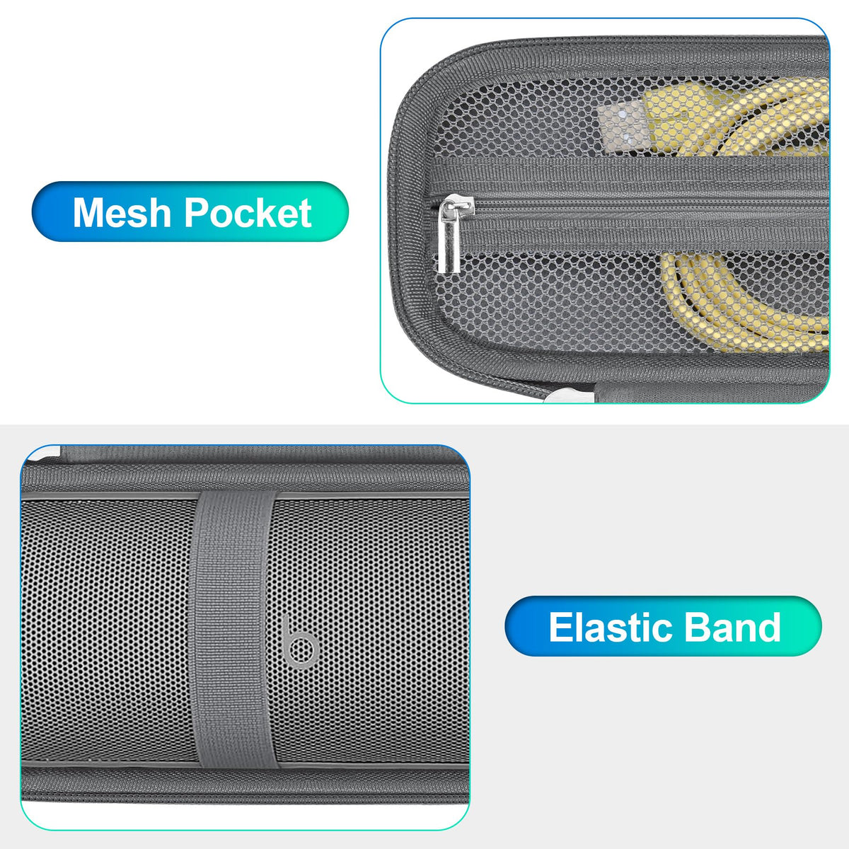 BOVKE Beats Pill case with zipper closure for quick access