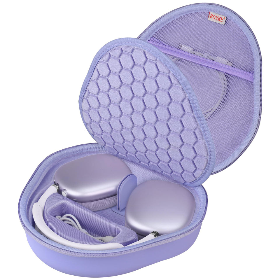 BOVKE AirPods Max 2 hard case exterior purple protects gear on the go.