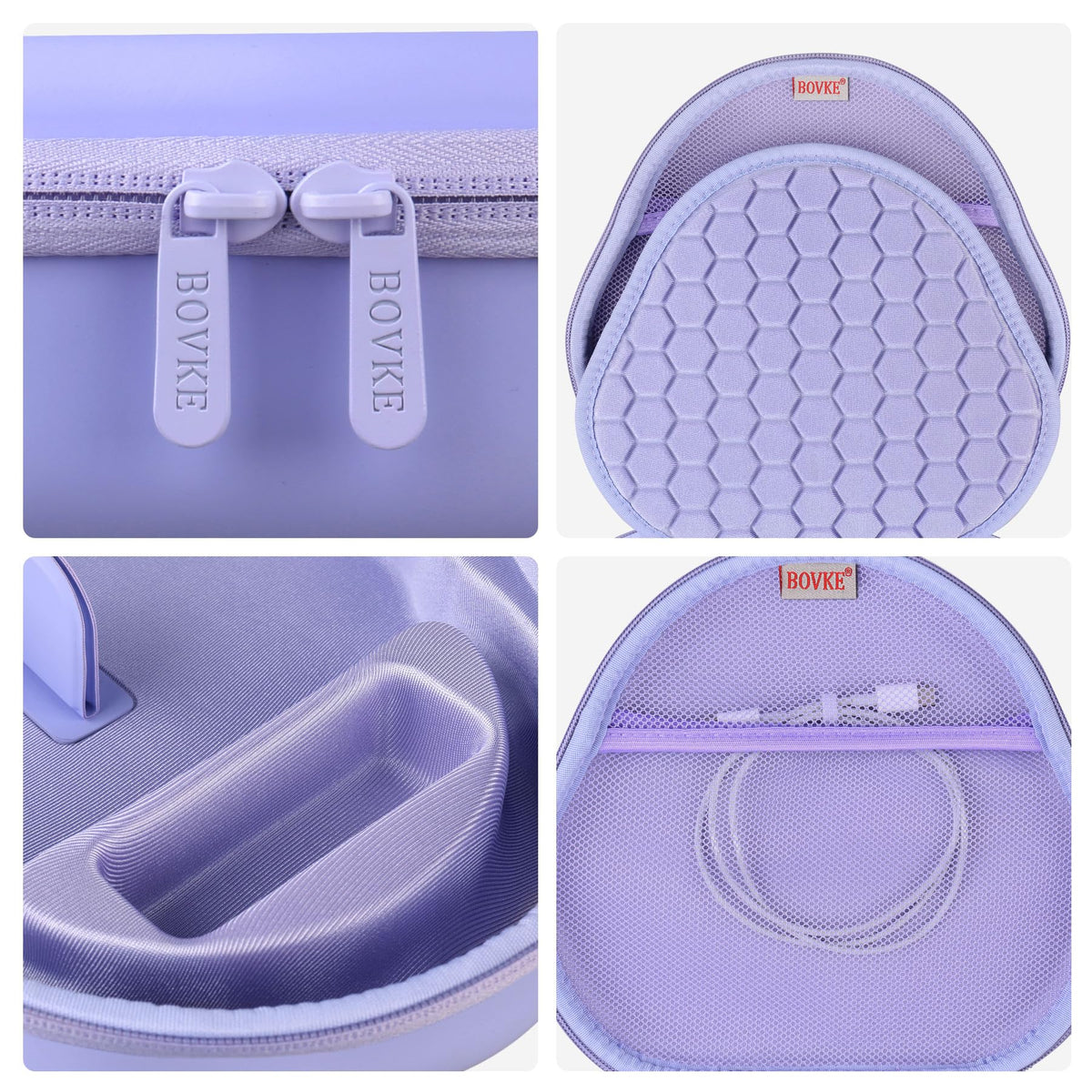 Hard EVA with soft velvet lining protects from bumps.