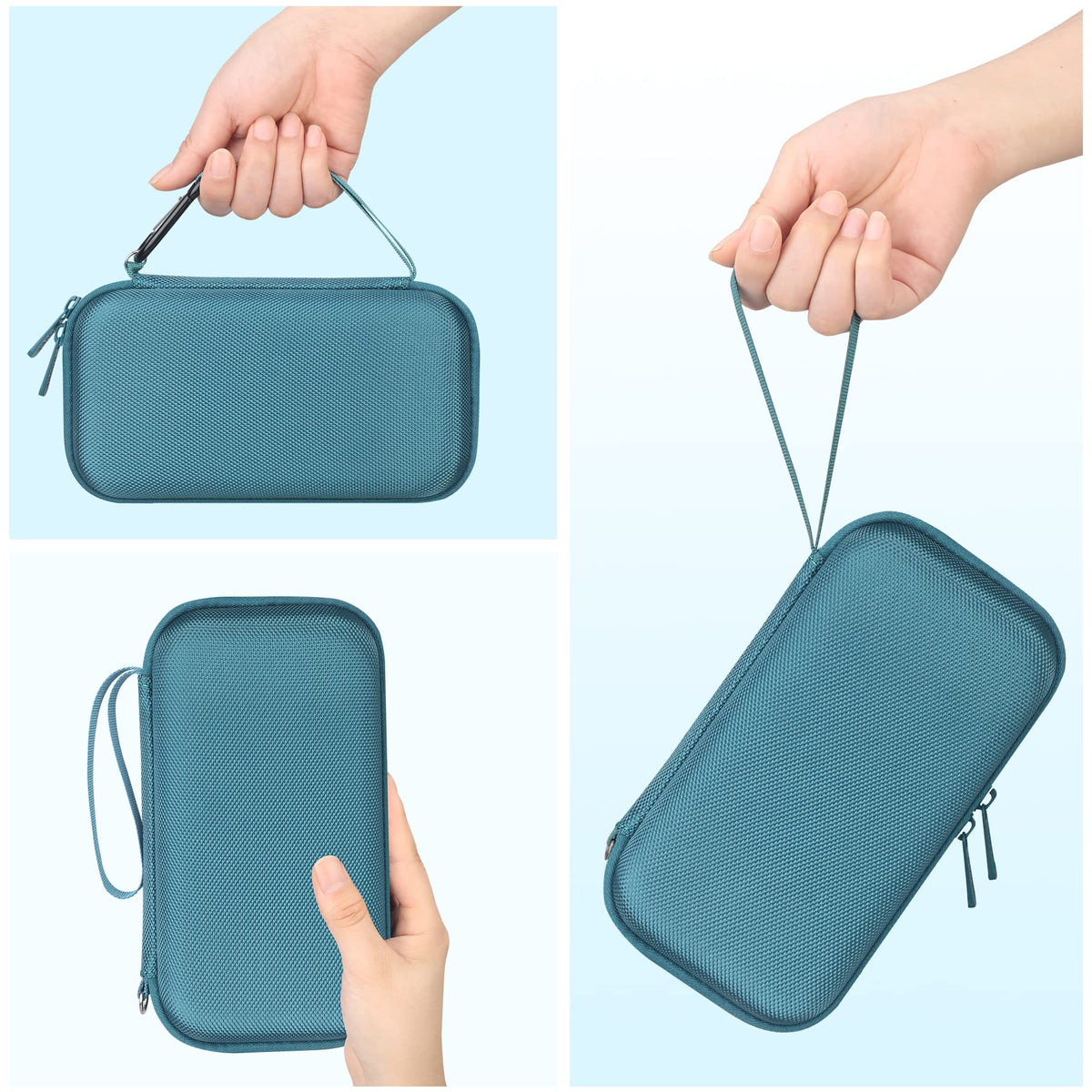 BOVKE interior mesh pocket open holding charger and cables for organized storage
